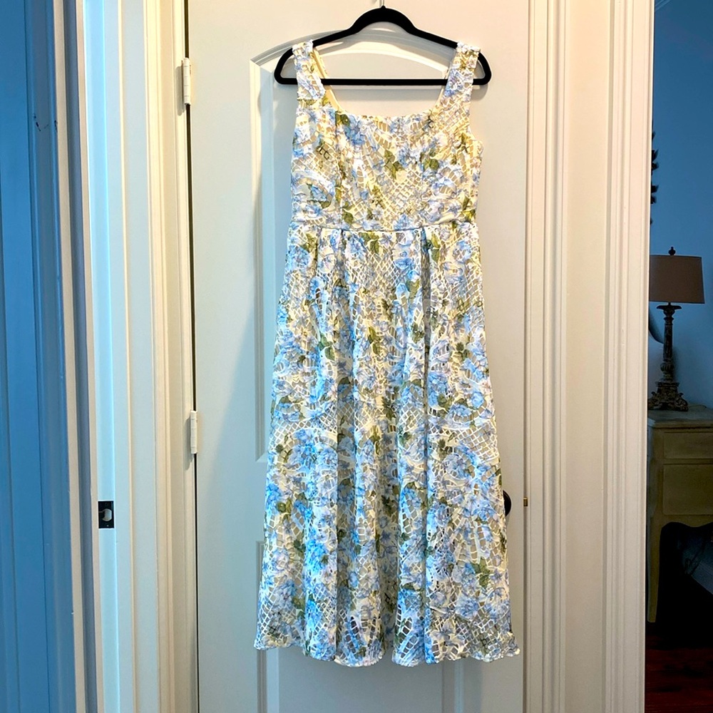 Eyelet midi dress